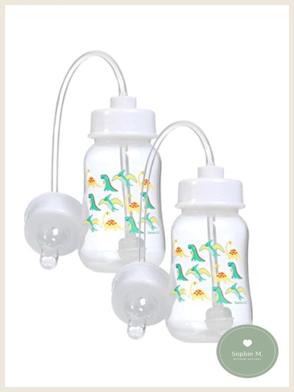 Hands-Free Anti-Colic Baby Bottle 4 oz Fast Flow Nipple 2 Pack